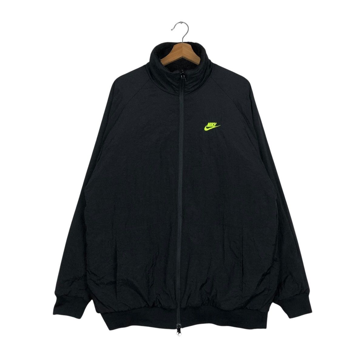 Nike 🔥VINTAGE FLEECE BOMBER JACKET NIKE BIG SWOOSH LOGO Size US XXL / EU 58 / 5 - 17 Thumbnail