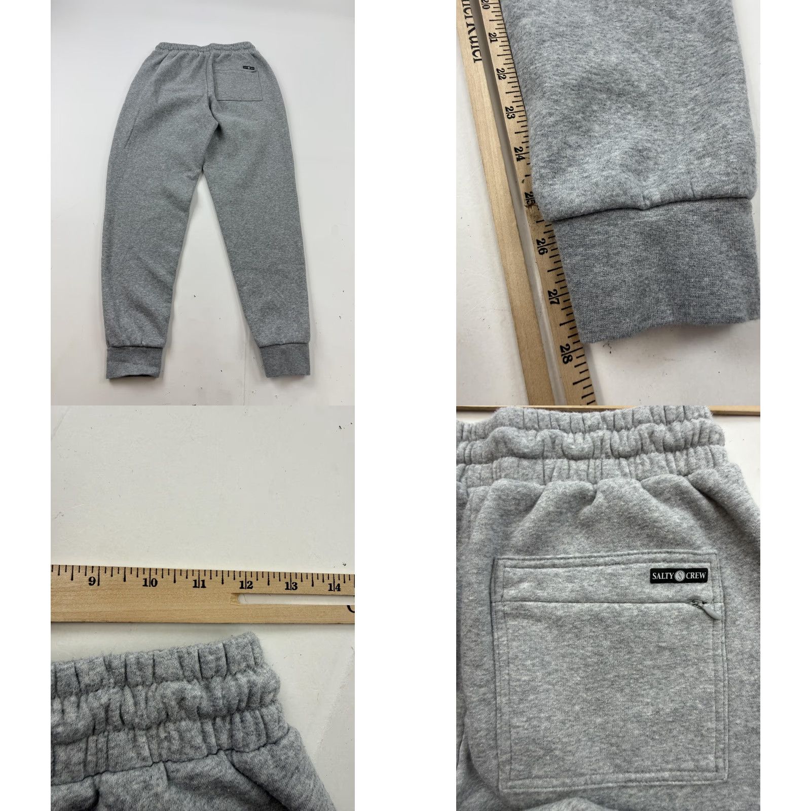Vintage Salty Crew Sweatpants Mens Small Gray Fleece Joggers Elastic Cuffs Pockets Size US 29 - 8 Thumbnail