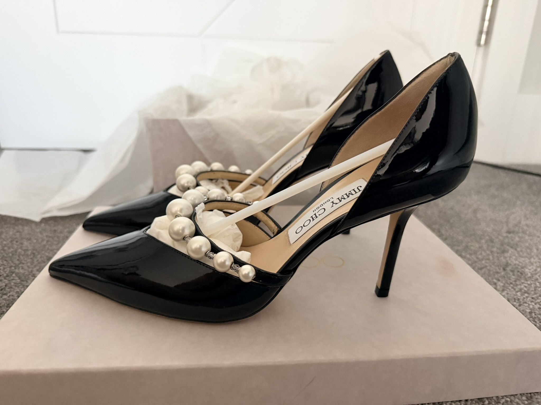 Jimmy Choo Jimmy Choo Aurelie 85 l 39 Black/ White Size US 9 / IT 39 - 8 Thumbnail