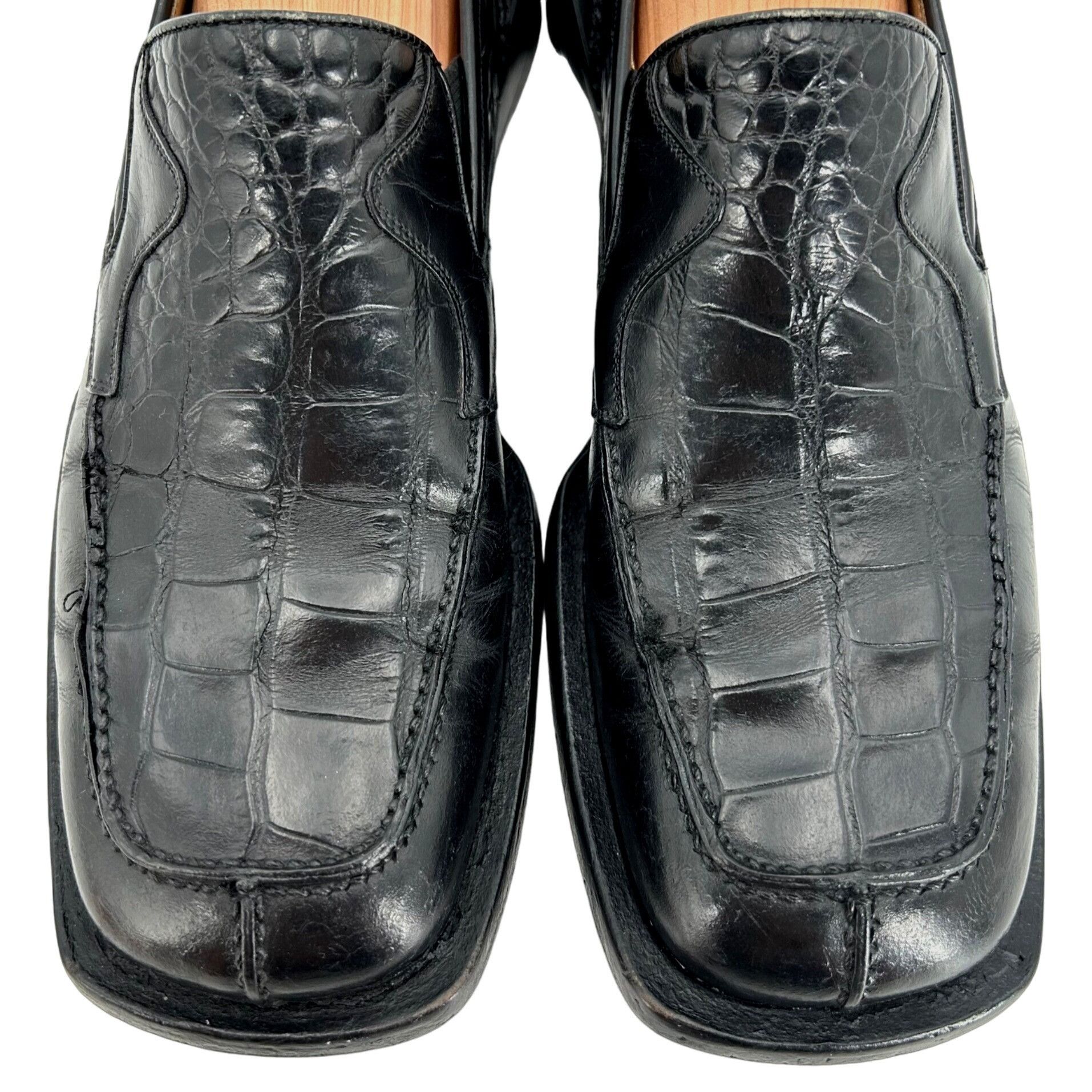 Mezlan Vintage Mezlan Exotic Black Alligator Dress Shoes Men 8 Loaf Size US 8 / EU 41 - 2 Thumbnail