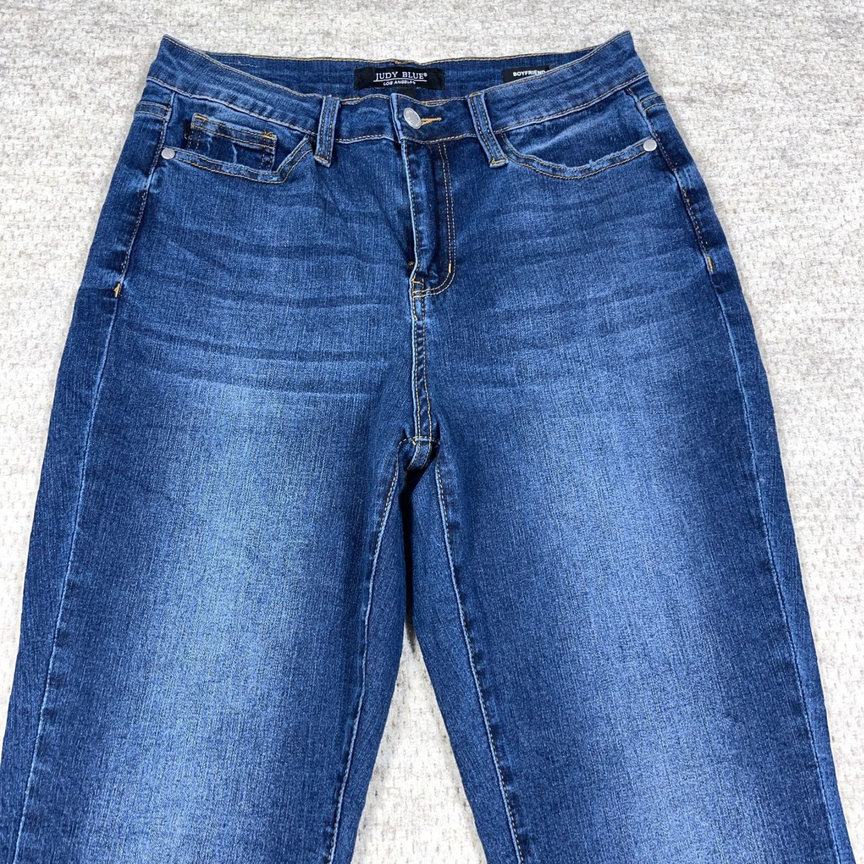 Denime Judy Blue Jeans Women 27 Boyfriend Fit Med Wash Denim Blue 5-Pocket Design Regular Stretch Pants A45 Size 27" / US 4 / IT 40 - 6 Thumbnail