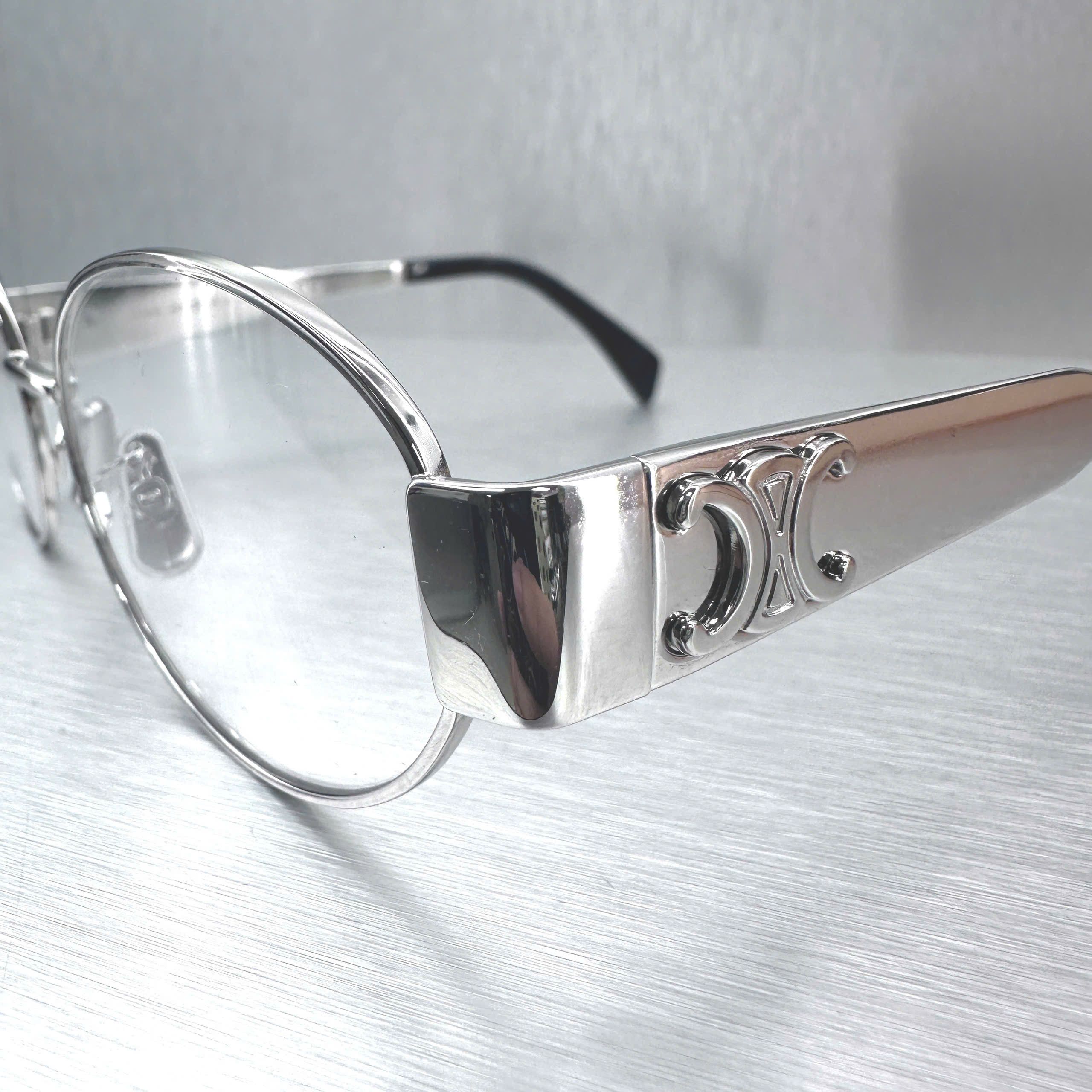 Celine CELINE Metal Triomphe CL50140U 016 Oval Glasses SILVER Size ONE SIZE - 6 Thumbnail