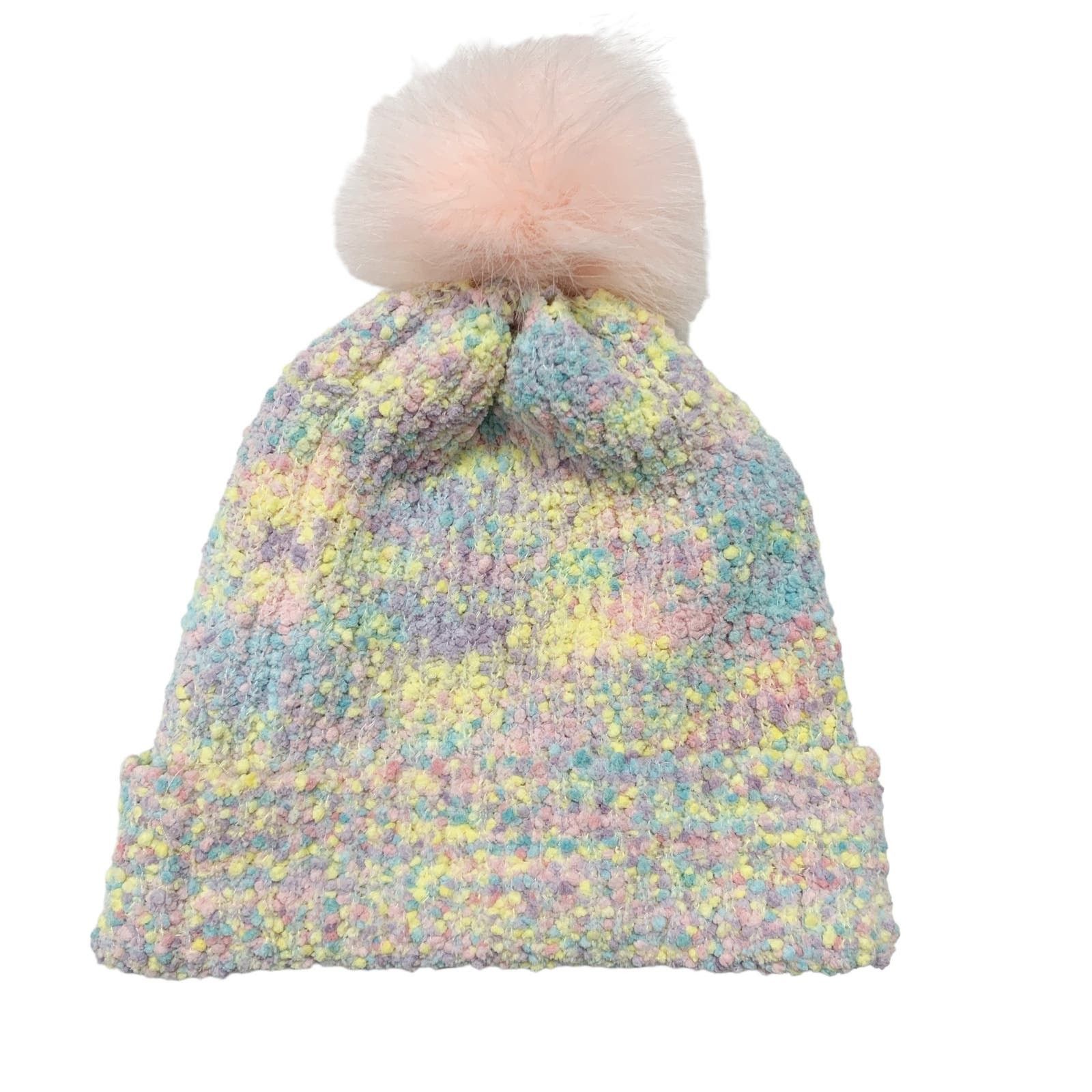 Juicy Couture Juicy Couture Womens OS Pastel Colorful Pom Pom Beanie Size ONE SIZE - 4 Thumbnail