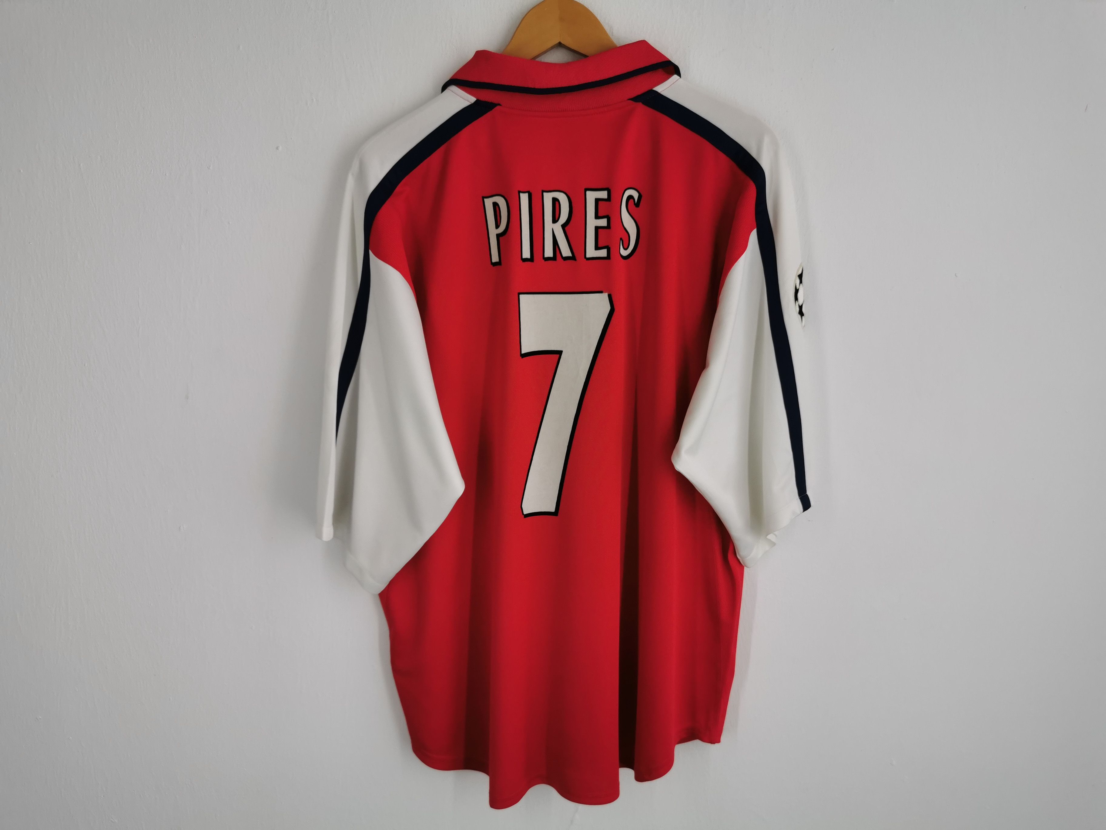 Nike Vintage 90s Nike Arsenal F.C. Pires #7 Made In Portugal Size US XL / EU 56 / 4 - 2 Thumbnail