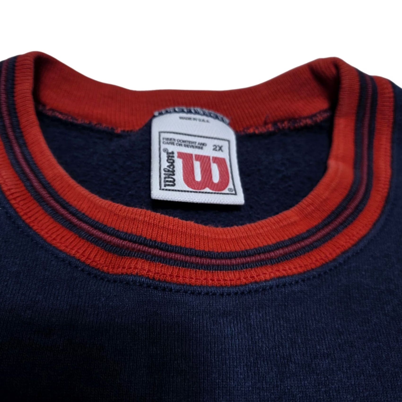 Wilson VINTAGE Wilson Sweatshirt Crewneck Blue 2XL Mens Heavyweight Made In USA 90s Small dot on sleeve Size US XXL / EU 58 / 5 - 3 Thumbnail