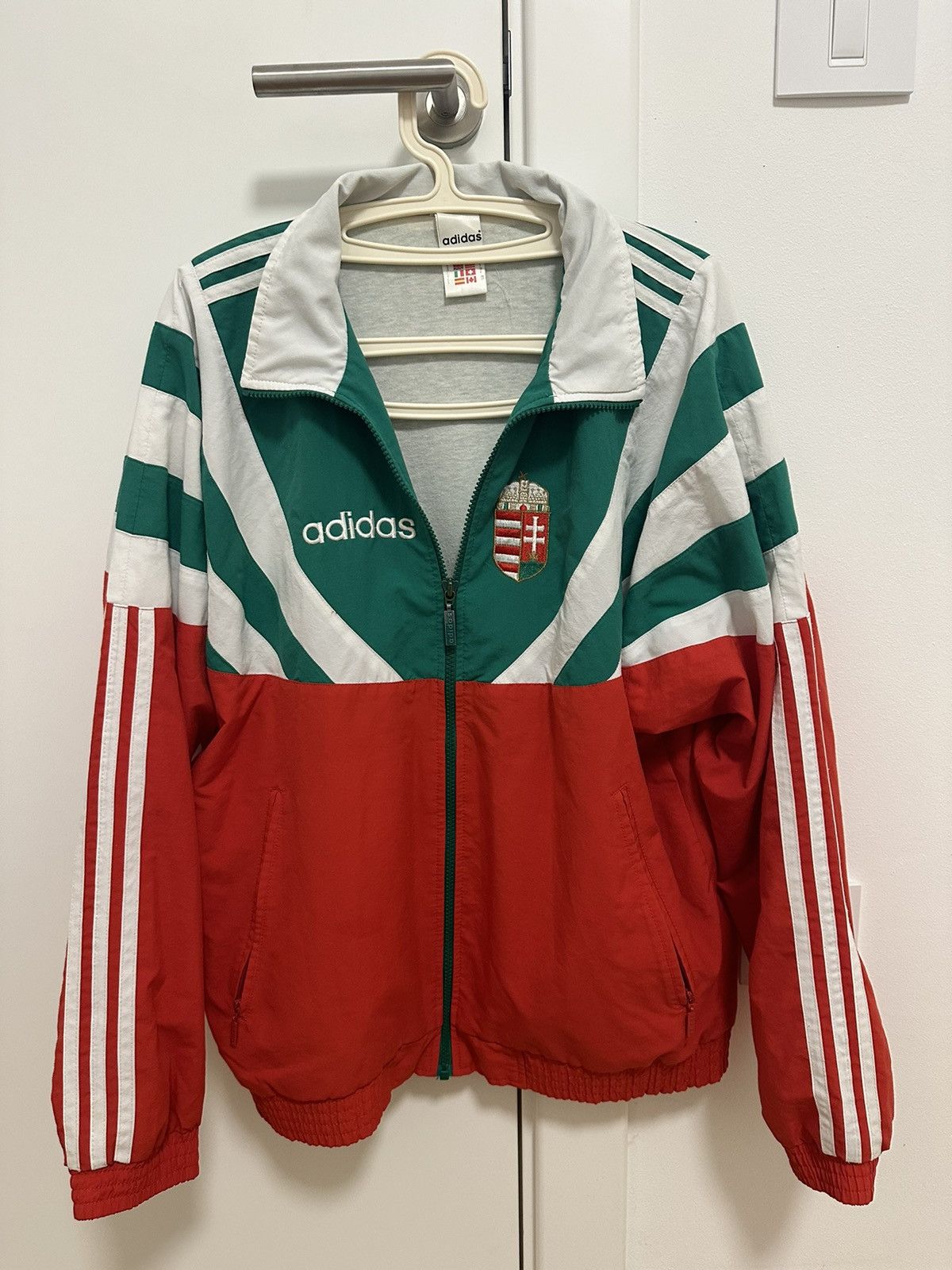 Adidas × Vintage Vintage Adidas Hungary Football Track Jacket Rare Size US S / EU 44-46 / 1 - 1 Thumbnail