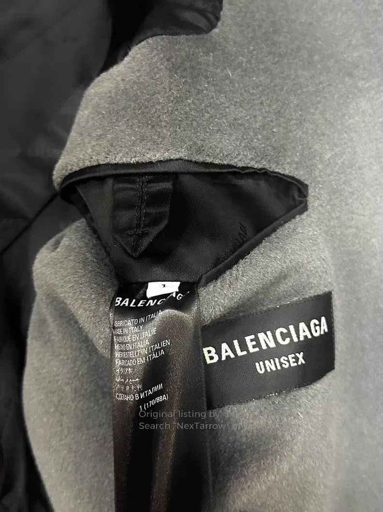 Balenciaga Balenciaga Wool Double Breasted Shoulder Padded Grey Trenc Size US S / EU 44-46 / 1 - 3 Thumbnail