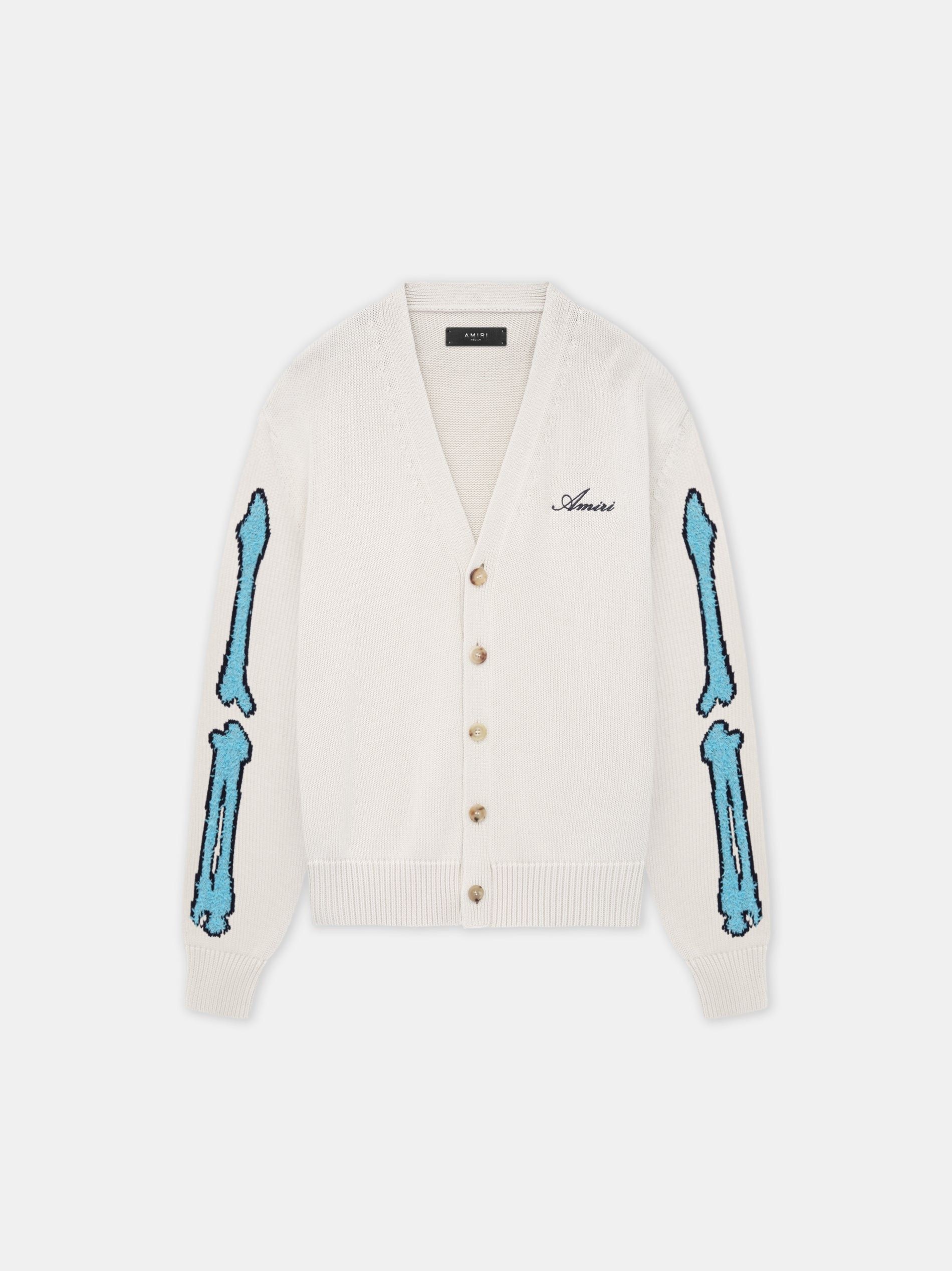 Amiri o1orln1025 Bones Cardigan in Ivory Size US S / EU 44-46 / 1 - 1 Thumbnail
