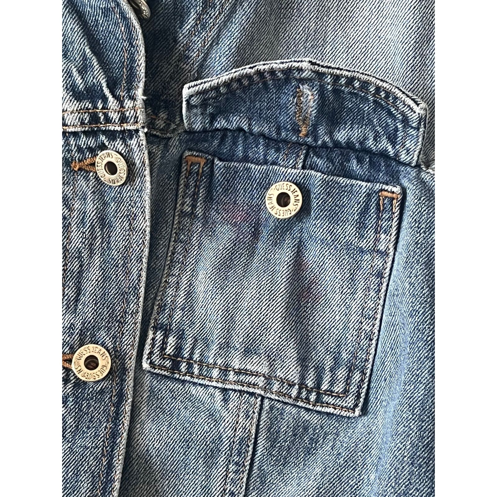Guess Vintage 90s Guess Blue Denim Jacket - Women's Small Size S / US 4 / IT 40 - 4 Thumbnail