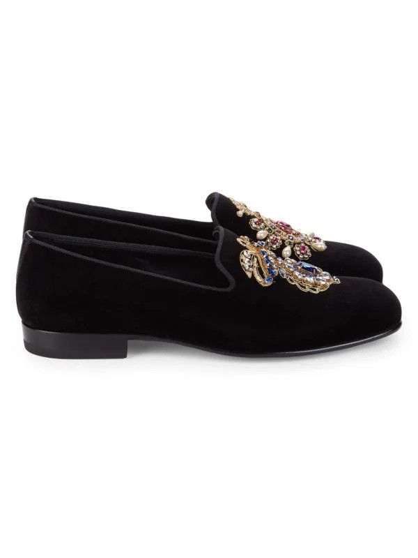 Versace o1y0425 Velvet Loafers in Black Size US 9 / EU 42 - 1 Thumbnail