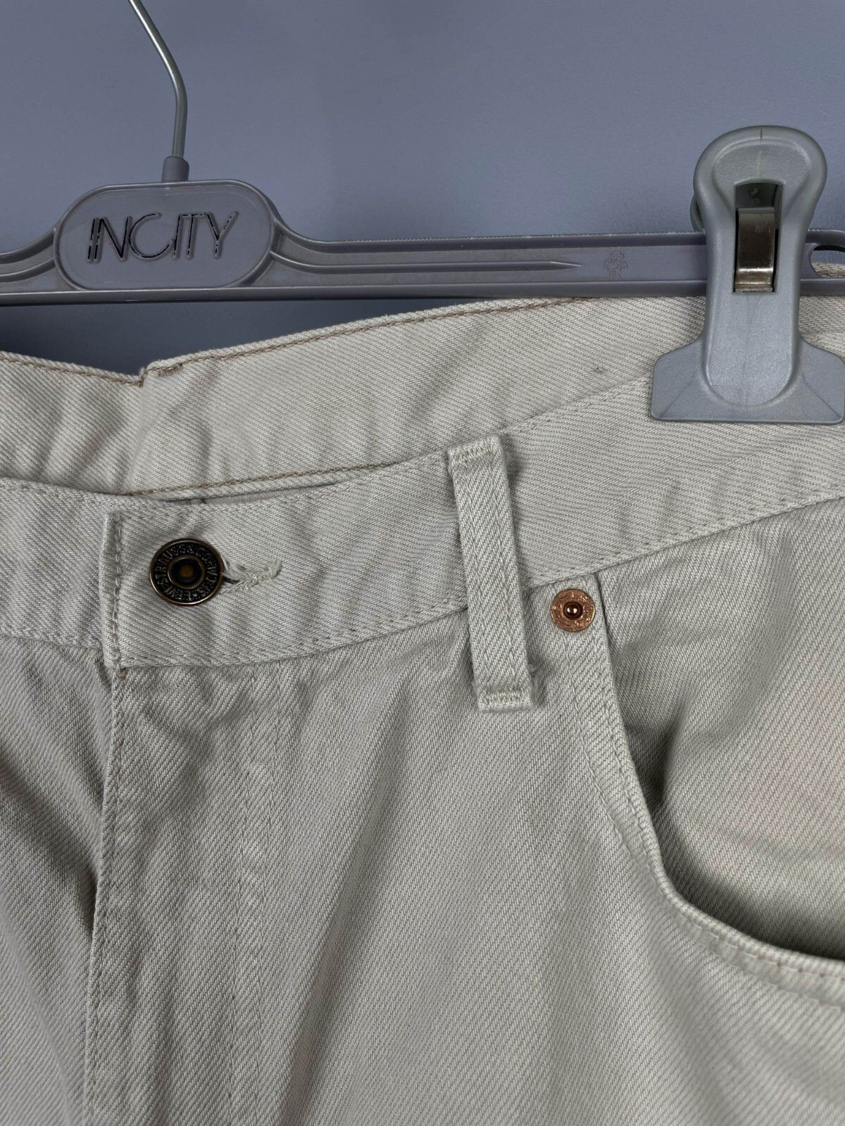 Levi's × Vintage Levis 615 Orange Tab Vintage Denim Jeans Beige 90s Straight Size US 38 / EU 54 - 3 Thumbnail