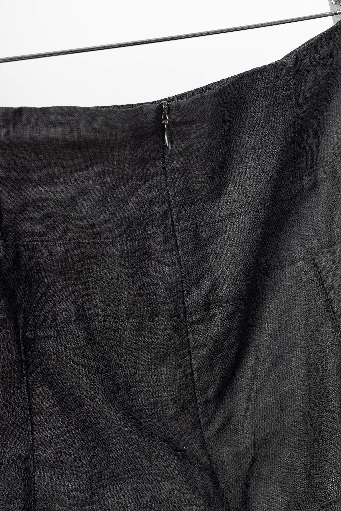 Sarah Pacini Sarah Pacini Charcoal Coated-Linen Wide-Leg Pants Size 29" - 7 Thumbnail