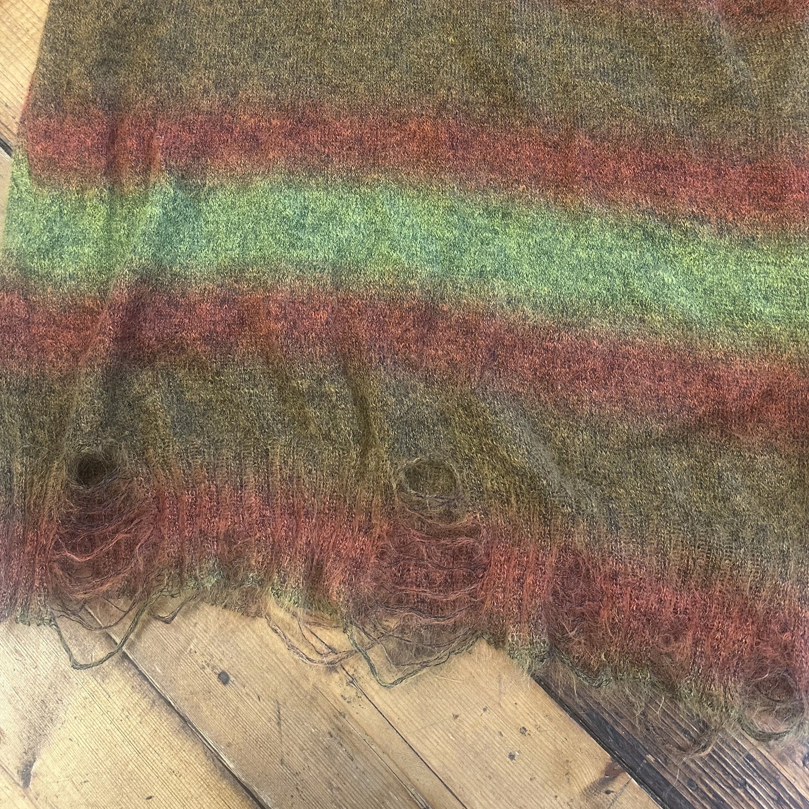Song For The Mute Song For The Mute Mohair Distressed Grunge Striped Knit Size US M / EU 48-50 / 2 - 6 Thumbnail