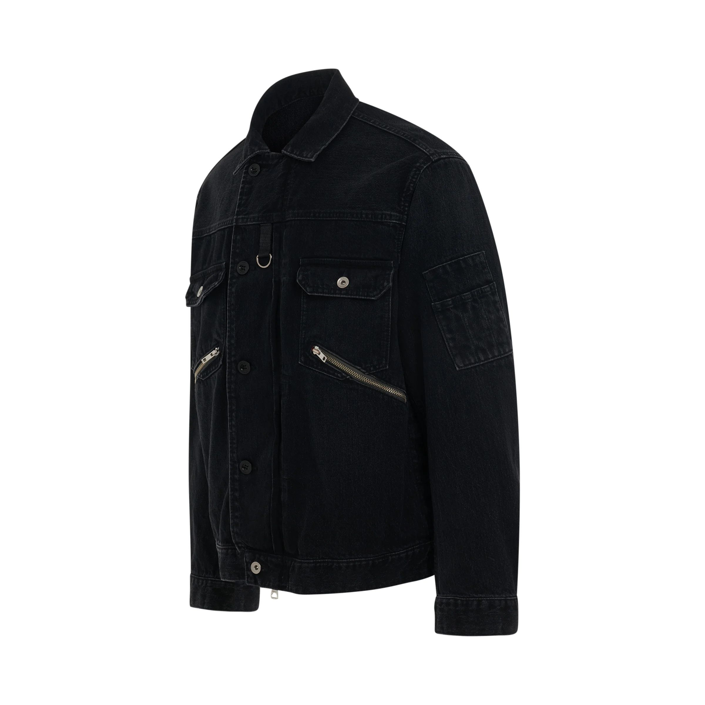 Sacai o1mris0824 Denim Blouson in Black Size US M / EU 48-50 / 2 - 2 Thumbnail