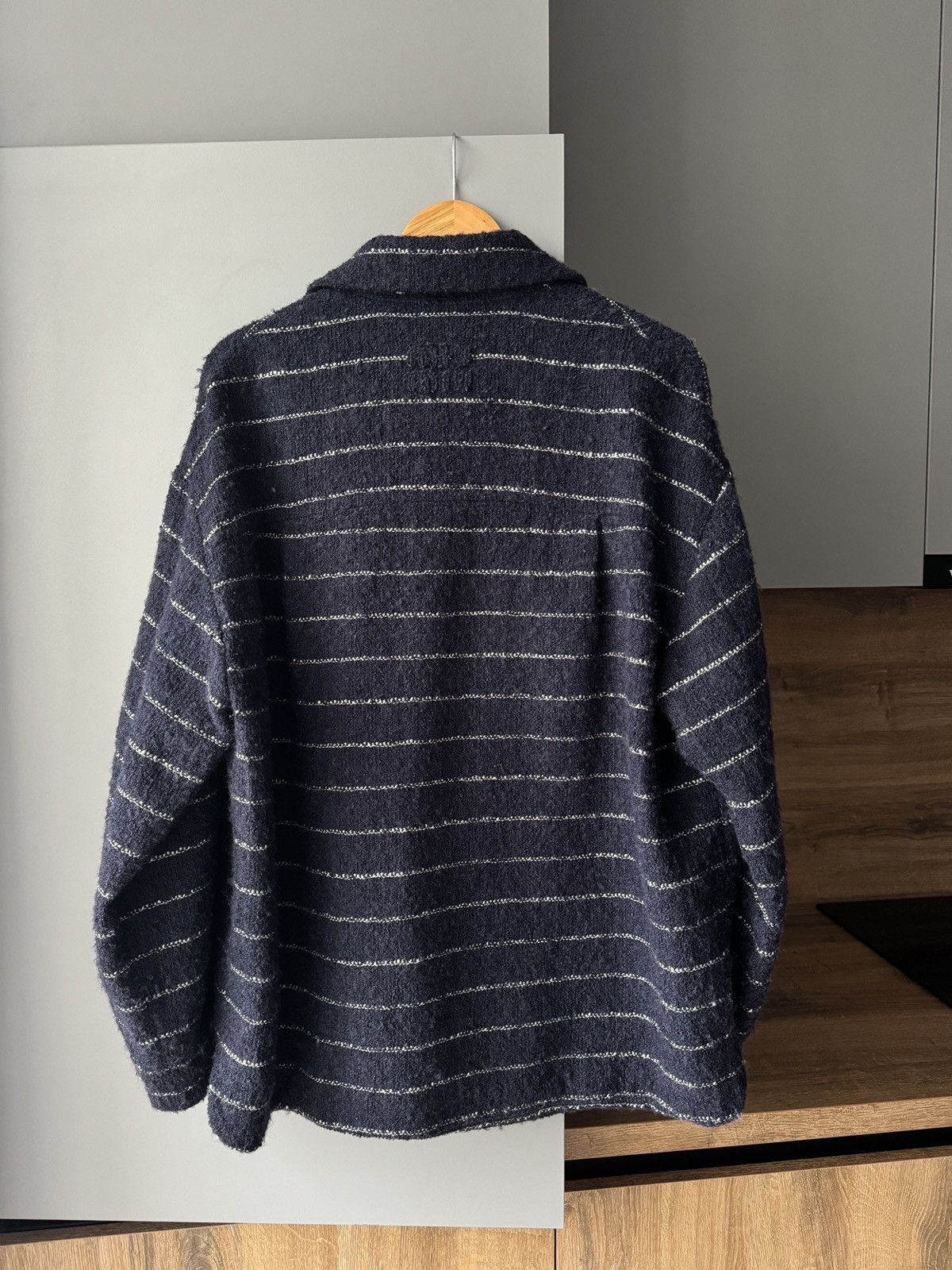 Miu Miu Miu Miu Striped Wool-Blend Bouclé Jacket in Blue Size XS / US 0-2 / IT 36-38 - 3 Thumbnail