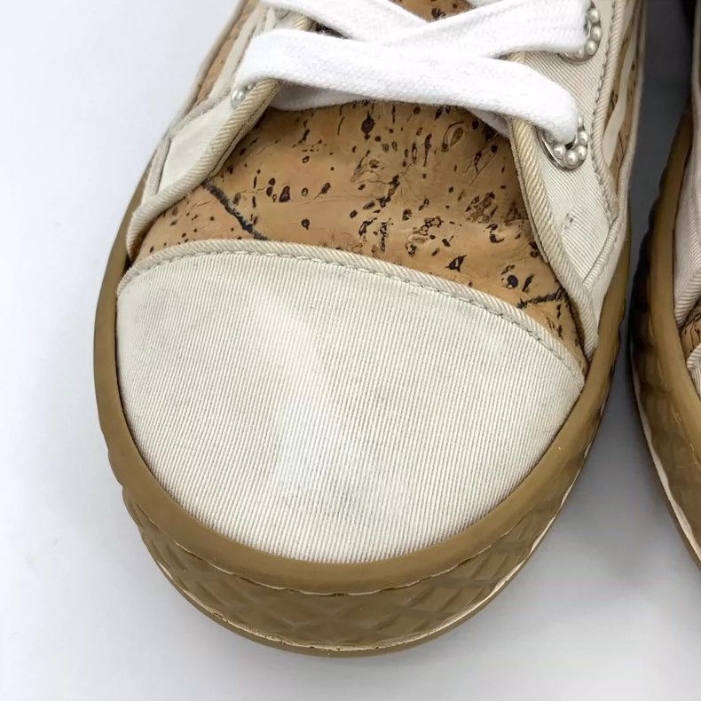 Chanel Chanel Yellow side logo horizontal cork stitching lace-up c Size US 6.5 / IT 36.5 - 8 Thumbnail
