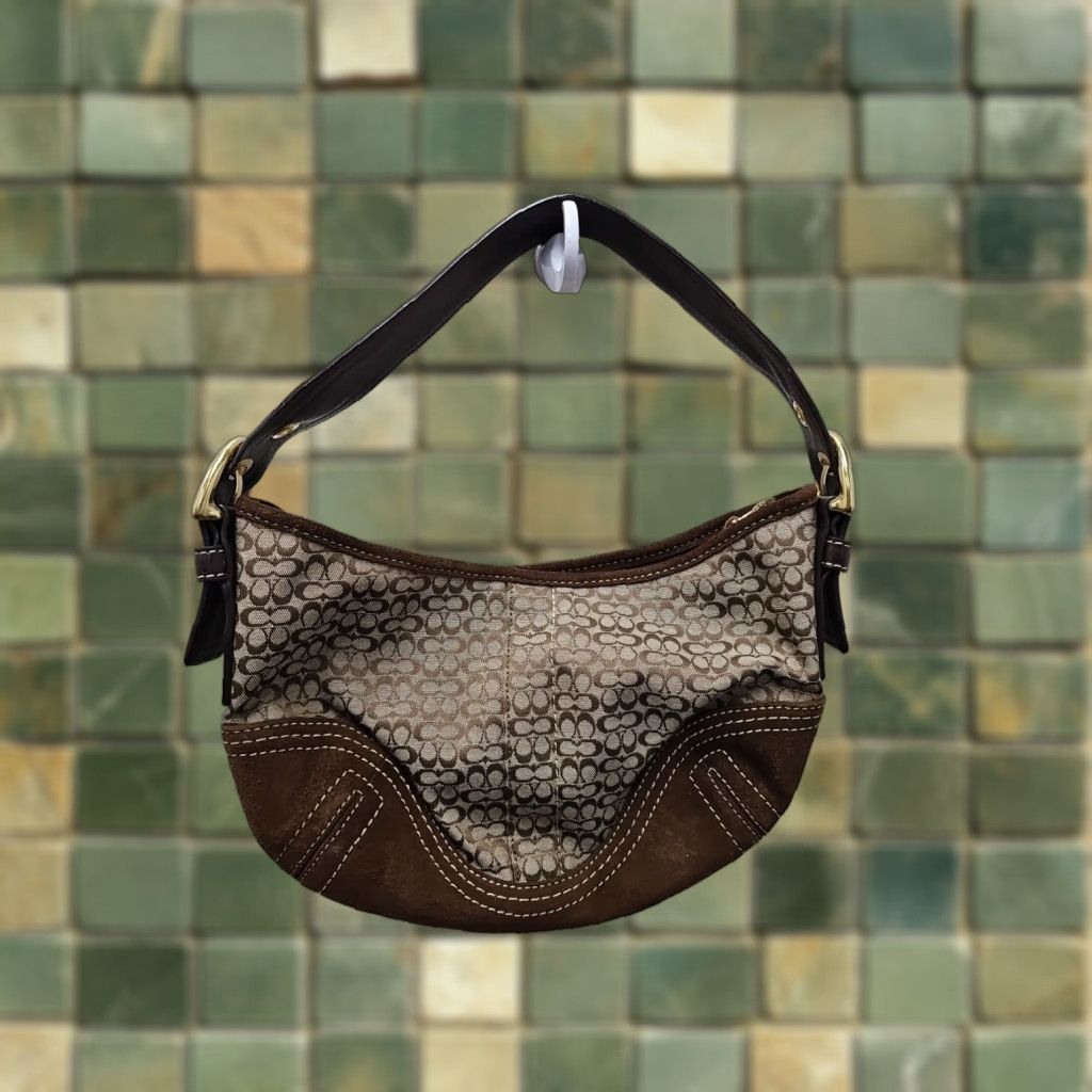 Coach Coach Y2K Brown Signature Mini Soho Hobo Shoulder Bag E062-2154 Size ONE SIZE - 1 Thumbnail