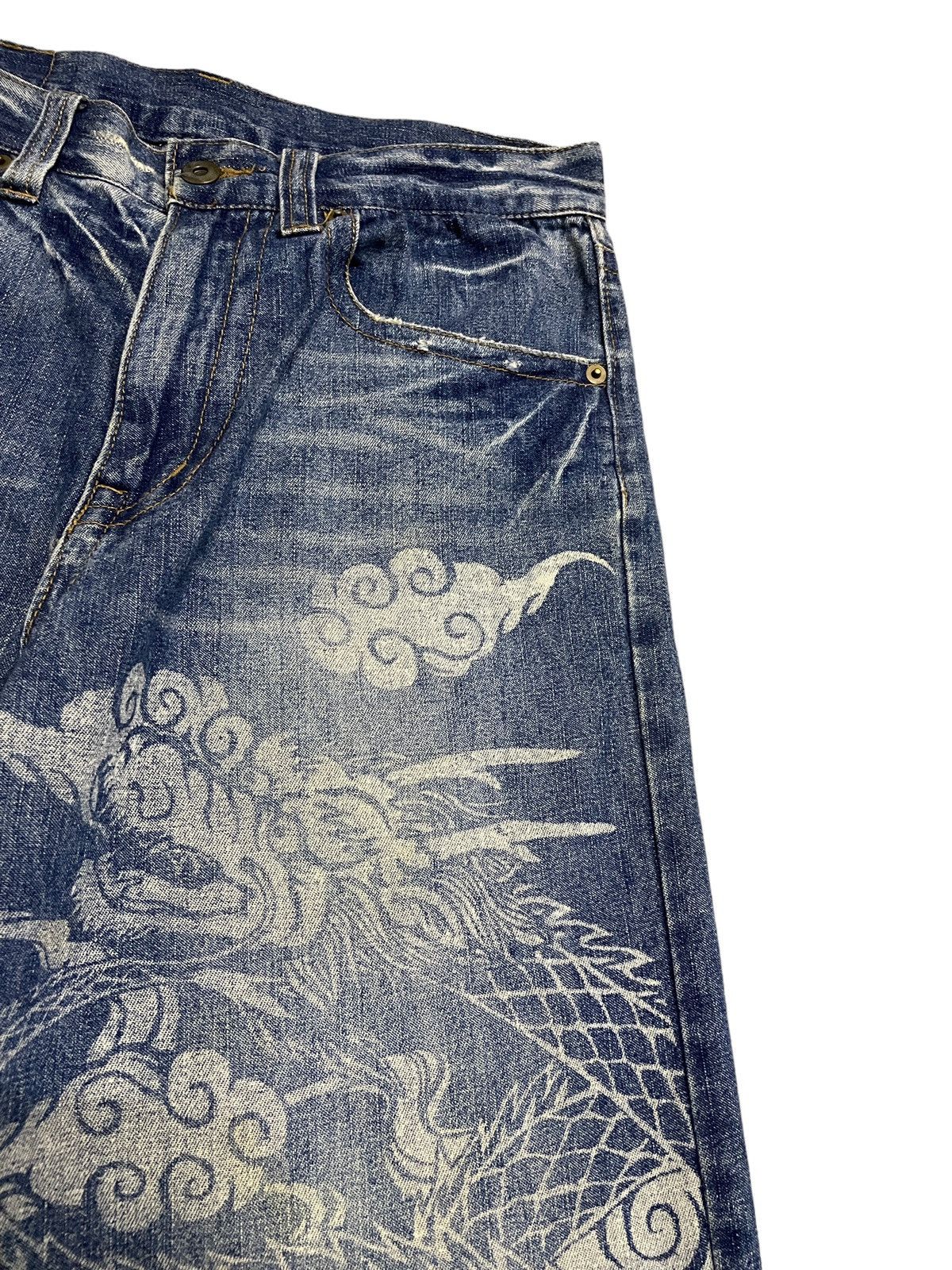 If Six Was Nine × Japanese Brand × Le Grande Bleu (L.G.B.) Very Rare Vintage Japanese Brand Sukajan Flared Jeans 1999s Size US 30 / EU 46 - 5 Thumbnail
