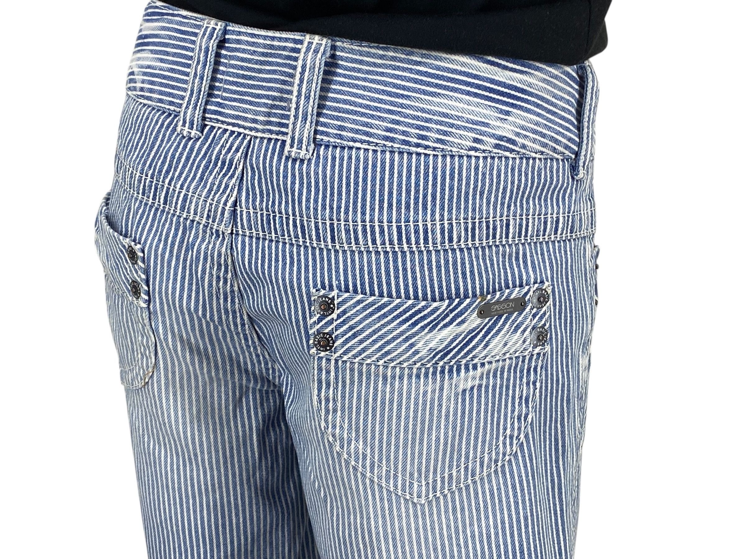Japanese Brand Sasson Jeans Stripes Pants Workwear Size 30" / US 8 / IT 44 - 6 Thumbnail