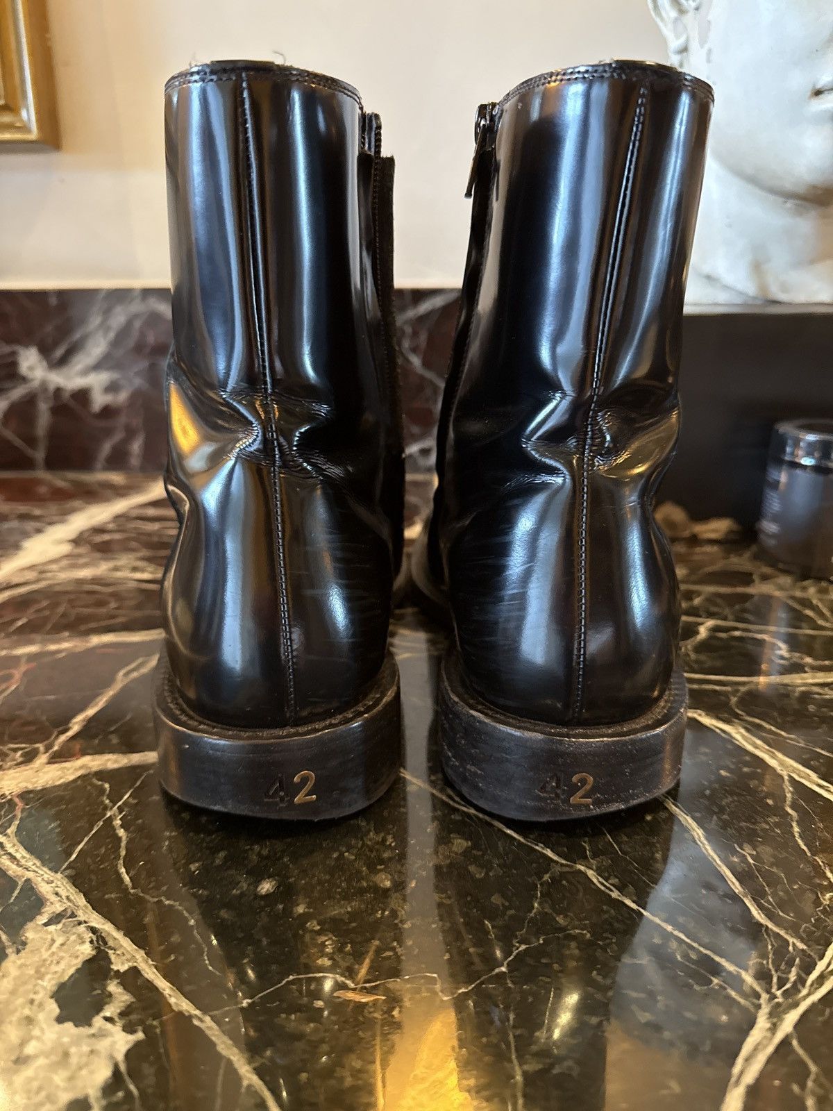 Balenciaga BALENCIAGA SANTIAGOS SS19 SQUARE TOE LEATHER BOOTS Size US 9.5 / EU 42-43 - 5 Thumbnail