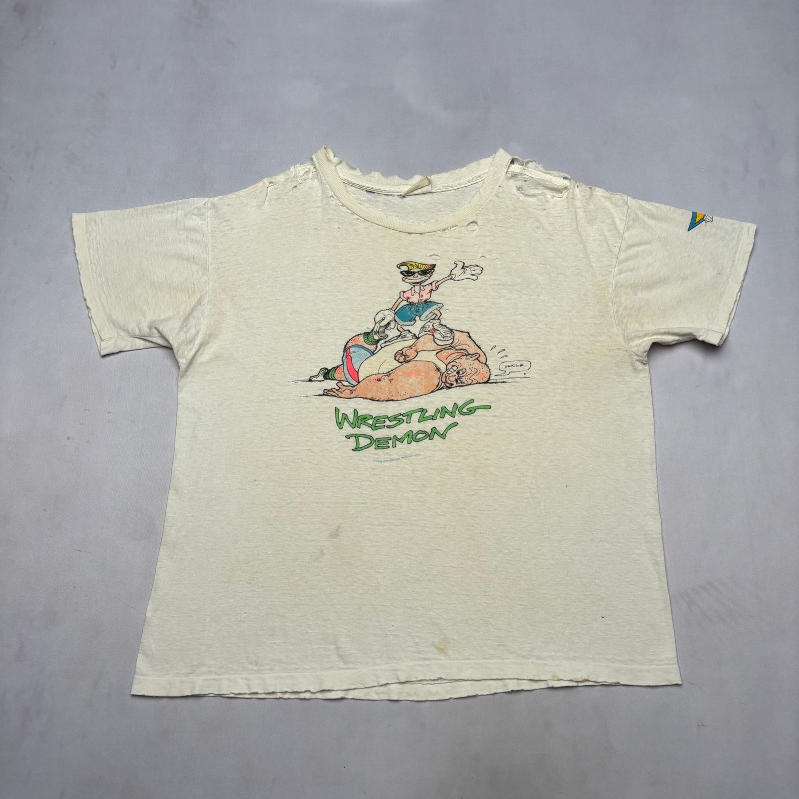 Vintage Vintage 1988 Wrestling Demon Tee Shirt Men's XL Paper Size US XL / EU 56 / 4 - 2 Thumbnail
