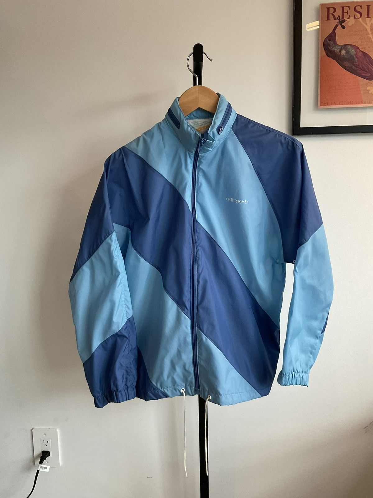 Adidas × Vintage Vintage 70s Adidas 3 Stripes Two Tone Windbreaker Jacket Size US L / EU 52-54 / 3 - 1 Thumbnail