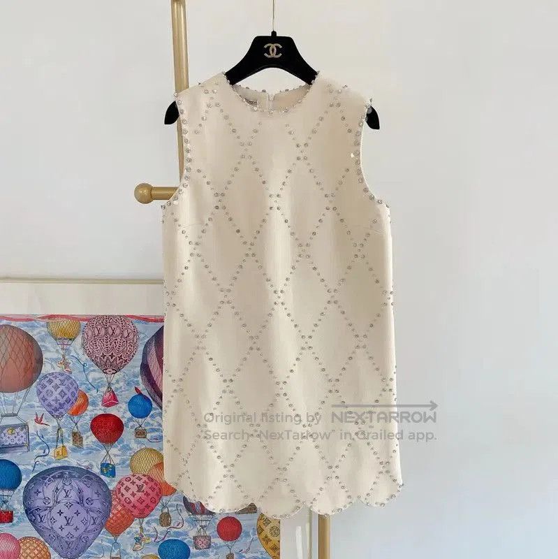 Miu Miu Miu Miu A-Line Wool Midi Dress in Cream . Size XL / US 12-14 / IT 48-50 - 1 Thumbnail