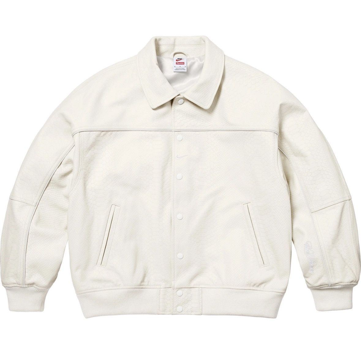 Nike × Supreme Supreme x Nike Leather Varsity Jacket 'Snakeskin' Size US XL / EU 56 / 4 - 1 Thumbnail
