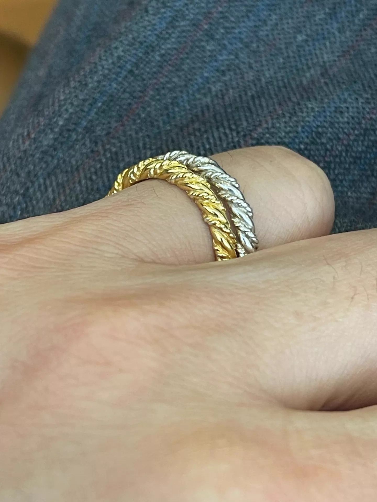 Other Cootie CootieProductions Threaded Ring Silver/Gold Stackable 18/19 Size ONE SIZE - 4 Thumbnail