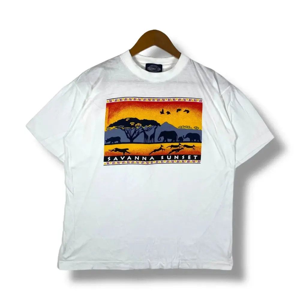 Vintage Vintage 80's SAVANNA SUNSET Graphic Tee Shirt Size US M / EU 48-50 / 2 - 1 Thumbnail