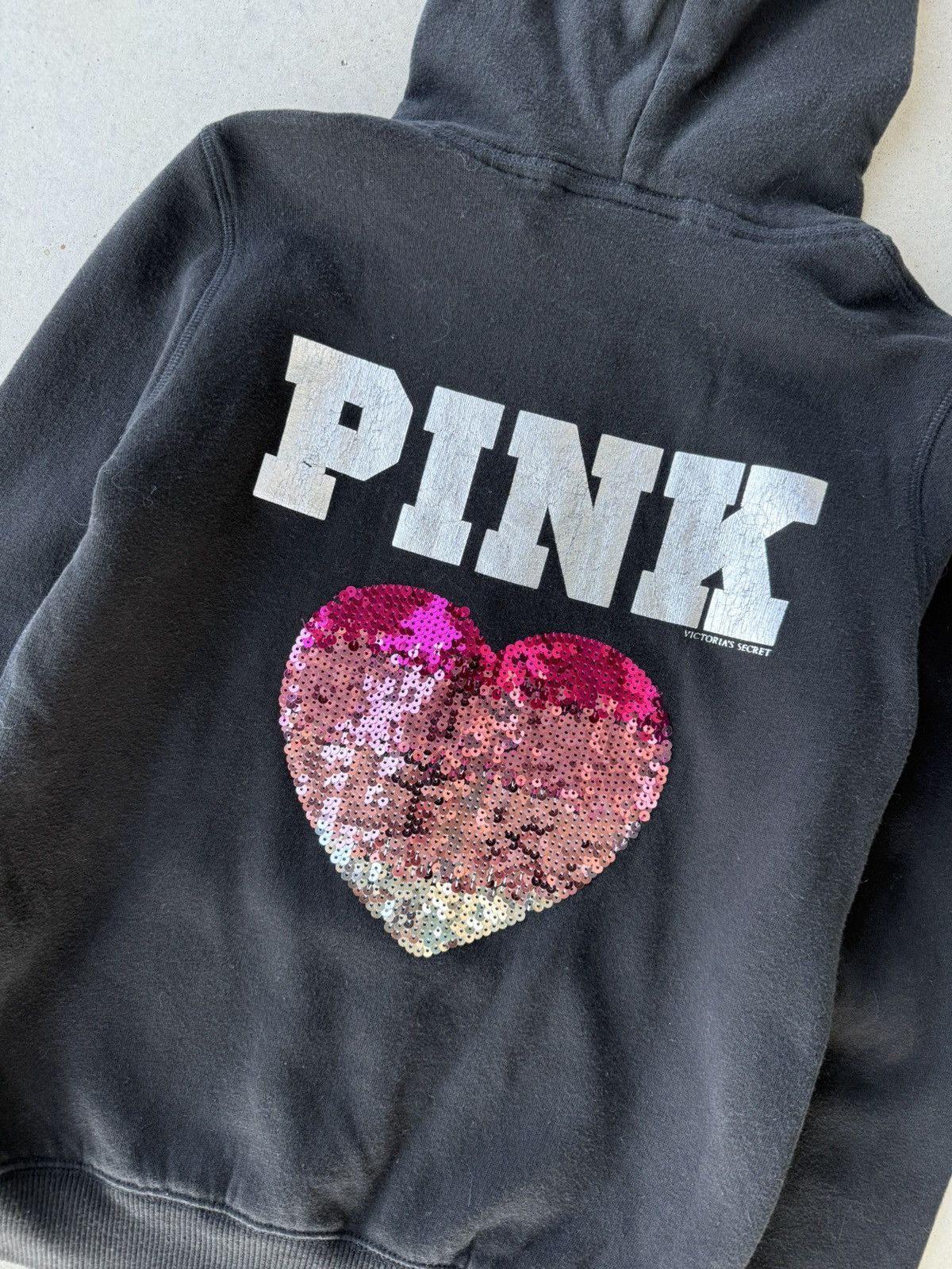 Victoria's Secret Vintage 00s Black Victorias Secret Pink Zip Up Hoodie Size XS / US 0-2 / IT 36-38 - 4 Thumbnail
