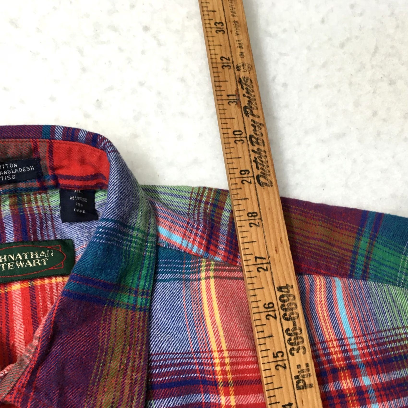 Vintage STEWART Shirt Size XL Plaid Cotton Button-Up Men's Soft Size US XL / EU 56 / 4 - 6 Thumbnail