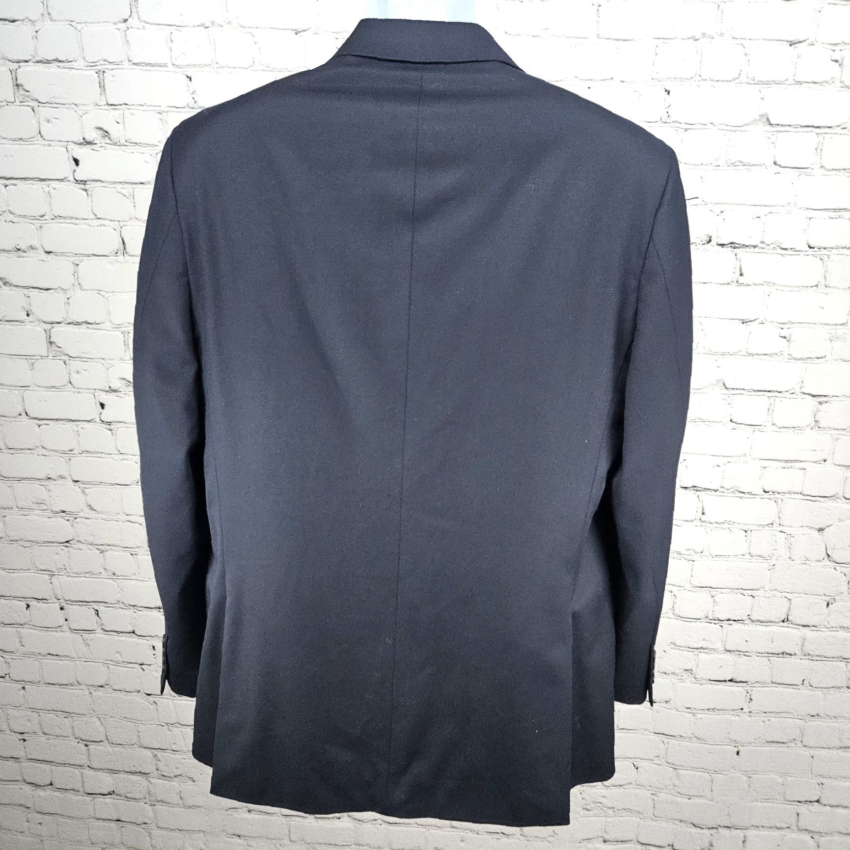 Pronto Uomo VINTAGE Pronto Uomo Blazer Sport Coat Navy 100% Wool 2 Button Double Vented Notch 42L Mens Jacket Men Size 42R - 2 Thumbnail