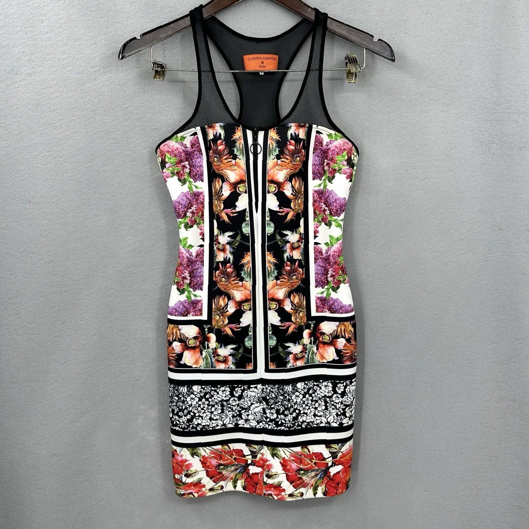 Clover Canyon Clover Canyon Scuba Dress Cover Up Women S Neoprene Floral Bodycon Zip Quiet Dress Size S / US 4 / IT 40 - 3 Thumbnail