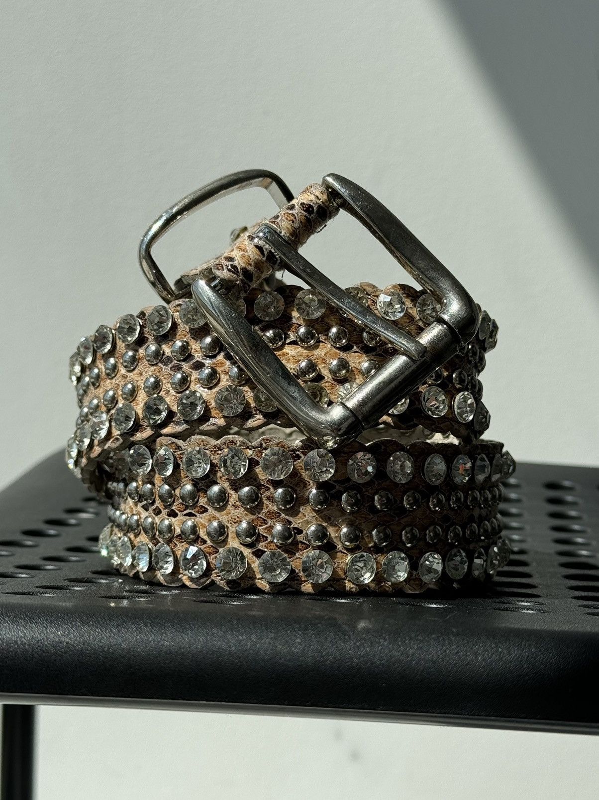 B.B. Simon × Vintage Vintage Rhinestone Y2k Leopard Avant Garde Belt Rare Size ONE SIZE - 1 Thumbnail