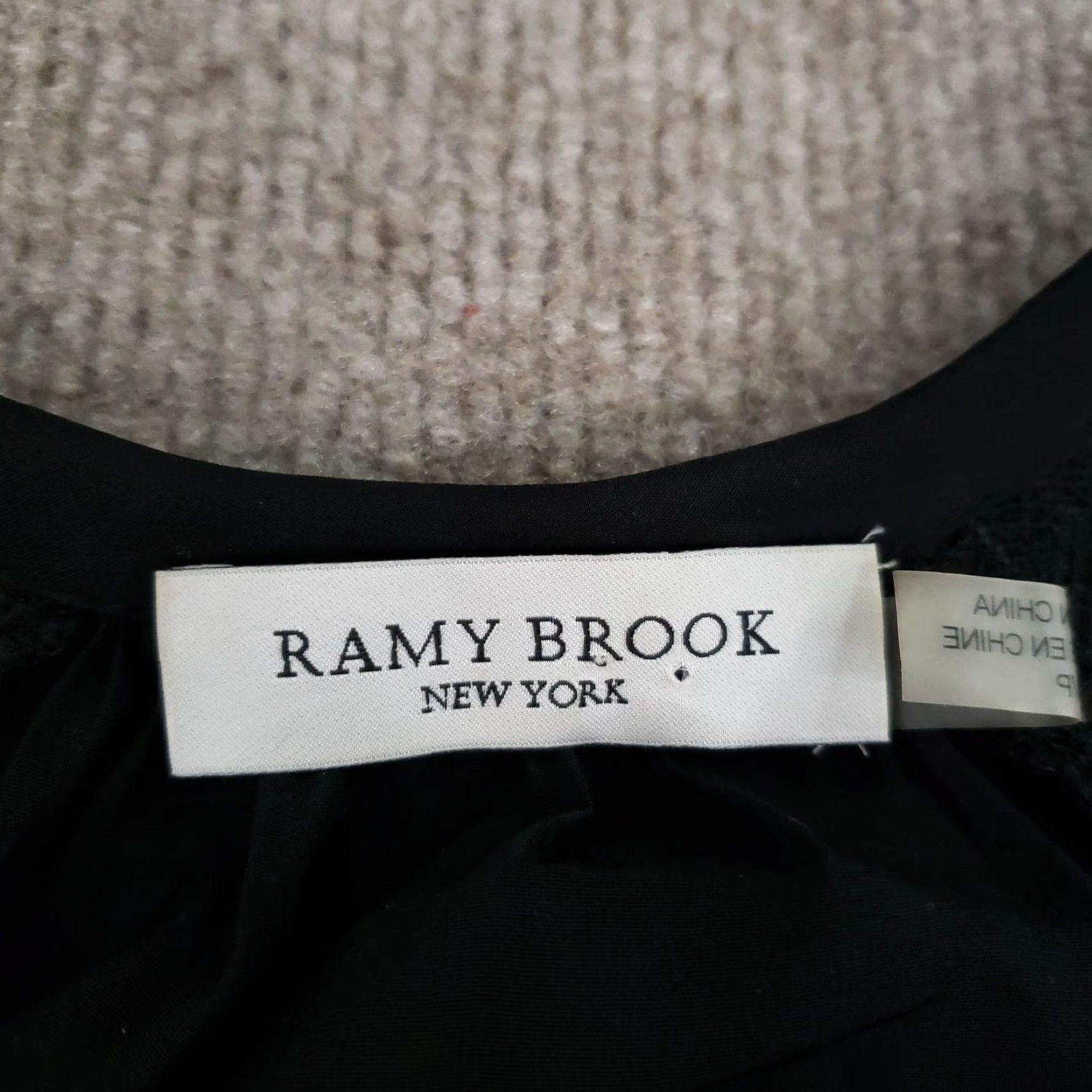 Ramy Brook Ramy Brook Dress Womens Small Black Boho Tiered Mini Long Sleeve Crochet Lace V-Neck Pullover Casual Party/Cocktail Womens S Black Bohemian Mini Dress Size S / US 4 / IT 40 - 5 Thumbnail