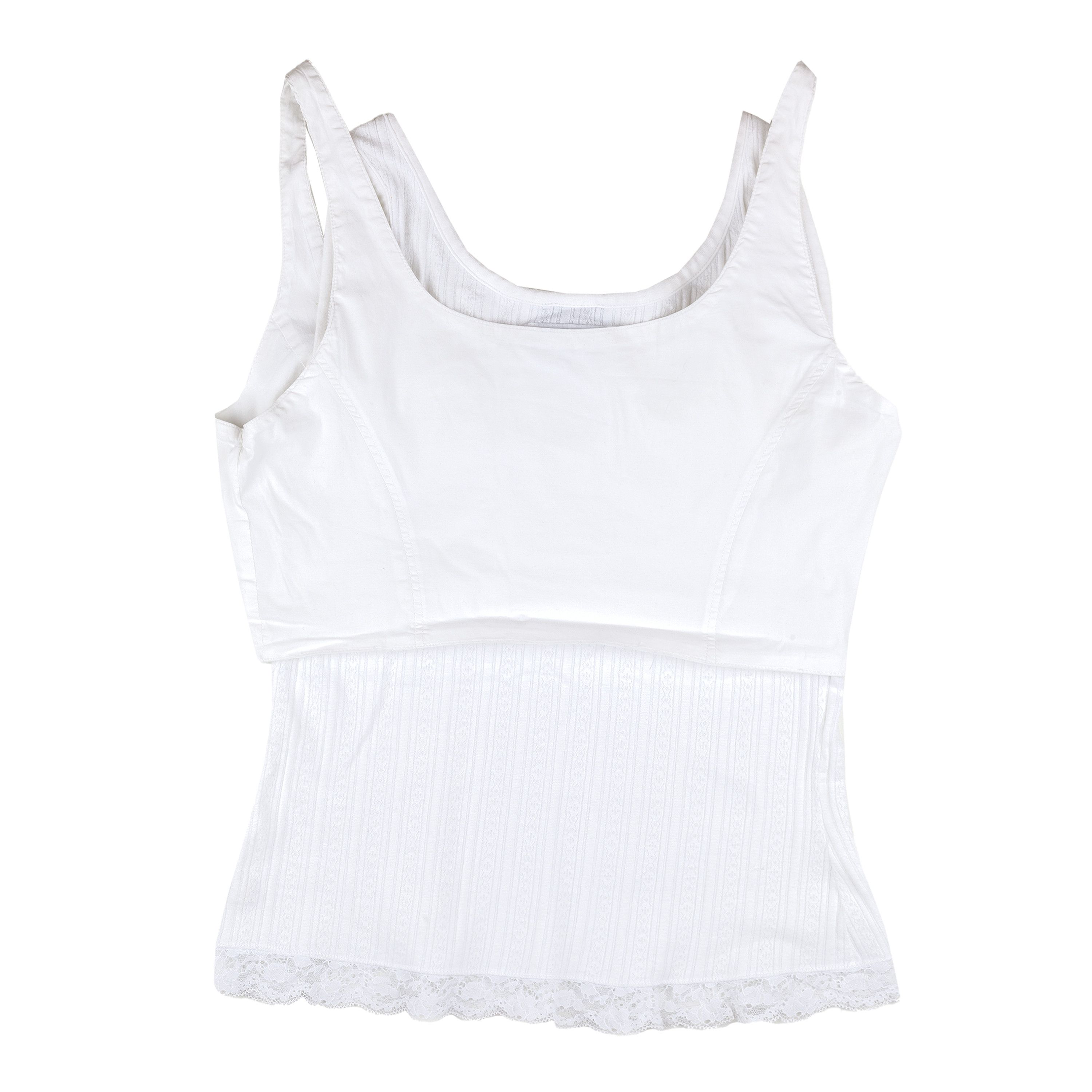 Dolce & Gabbana Dolce & Gabbana White Double Layer Tank Top (M) Size M / US 6-8 / IT 42-44 - 3 Thumbnail