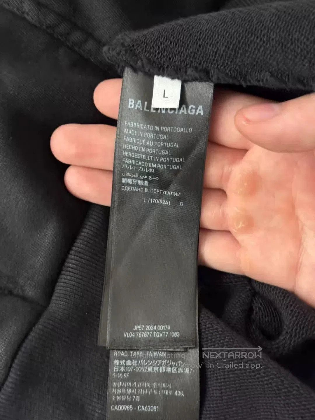balenciaga distressed hooded sweatshirt in black.