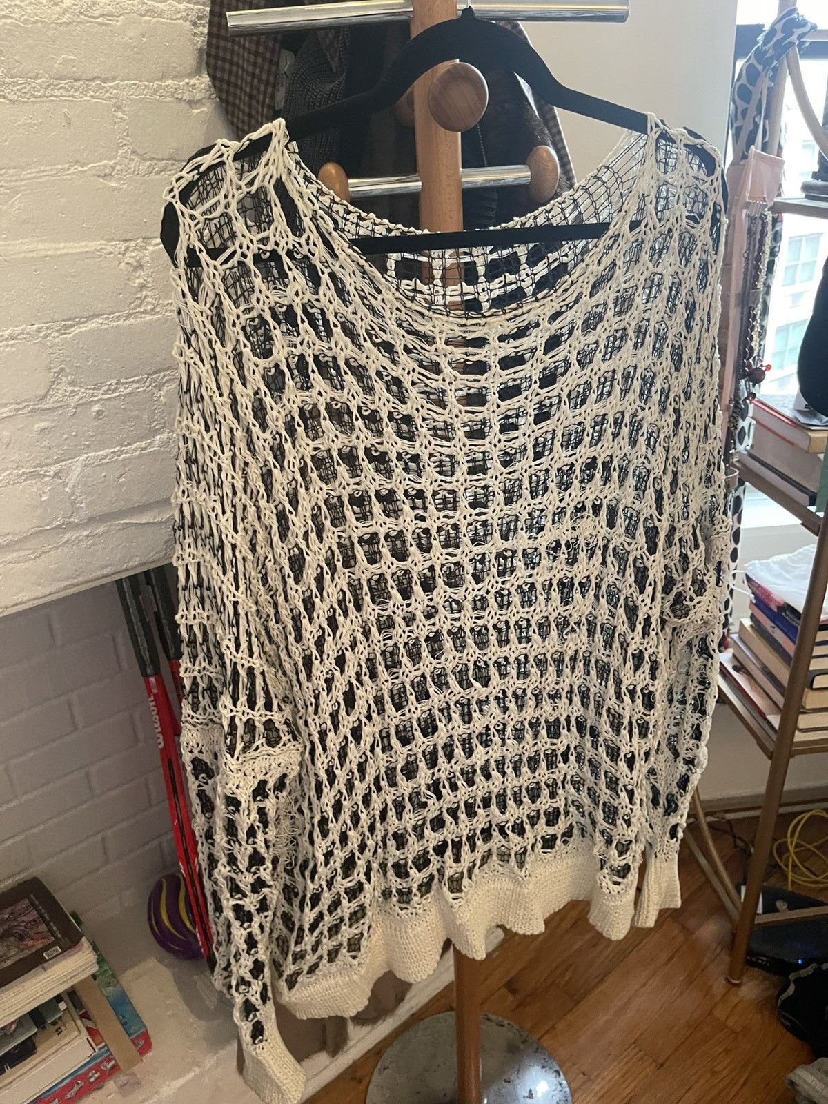 Sulvam Sulvam Mesh Over Knit White Size US S / EU 44-46 / 1 - 1 Thumbnail