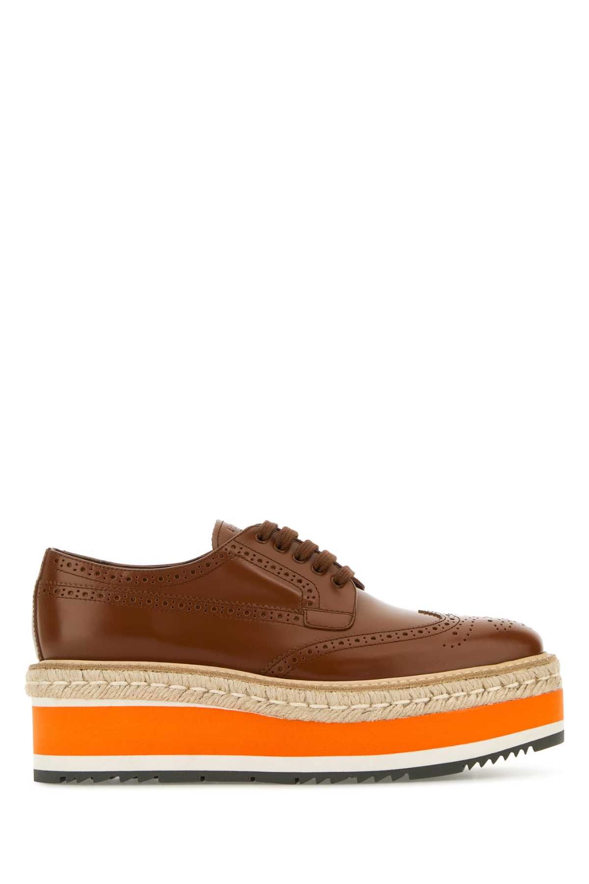 Prada Caramel Leather Lace-Up Shoes Size US 6.5 / IT 36.5 - 1 Thumbnail