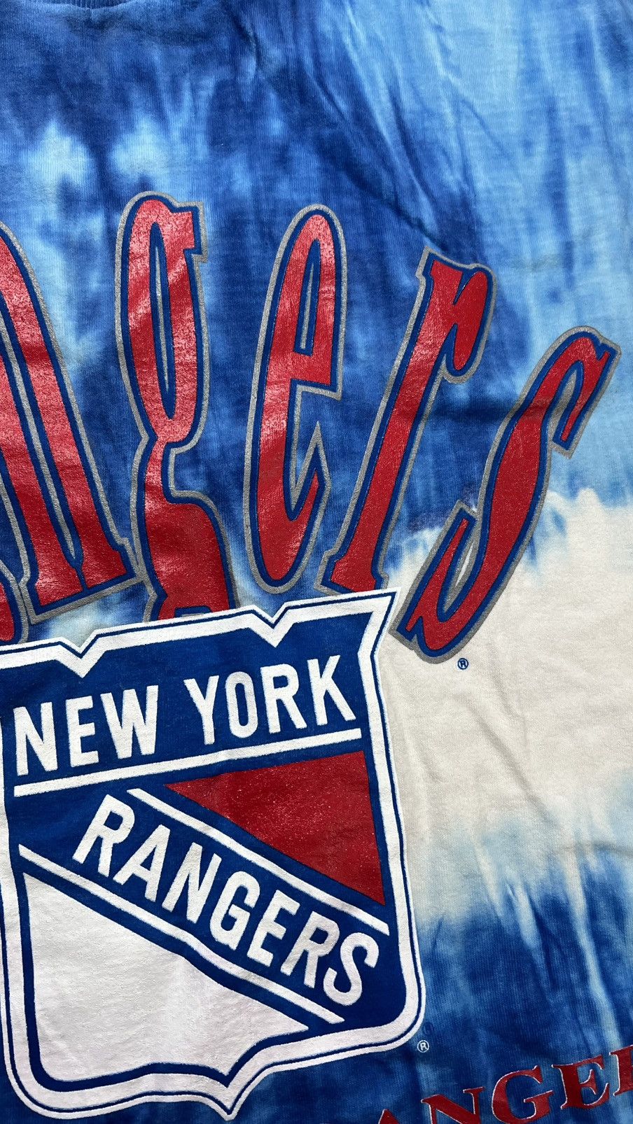 Tultex 90’s New York Rangers NHL tie die dyed vintage t shirt Size US XL / EU 56 / 4 - 6 Thumbnail