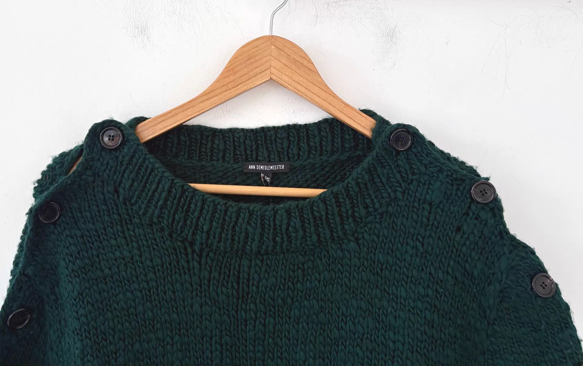 Ann Demeulemeester Ann Demeulemeester 18aw Wool Sweater XS Oversized Snap Size XXS / US 00 / IT 34 - 3 Thumbnail