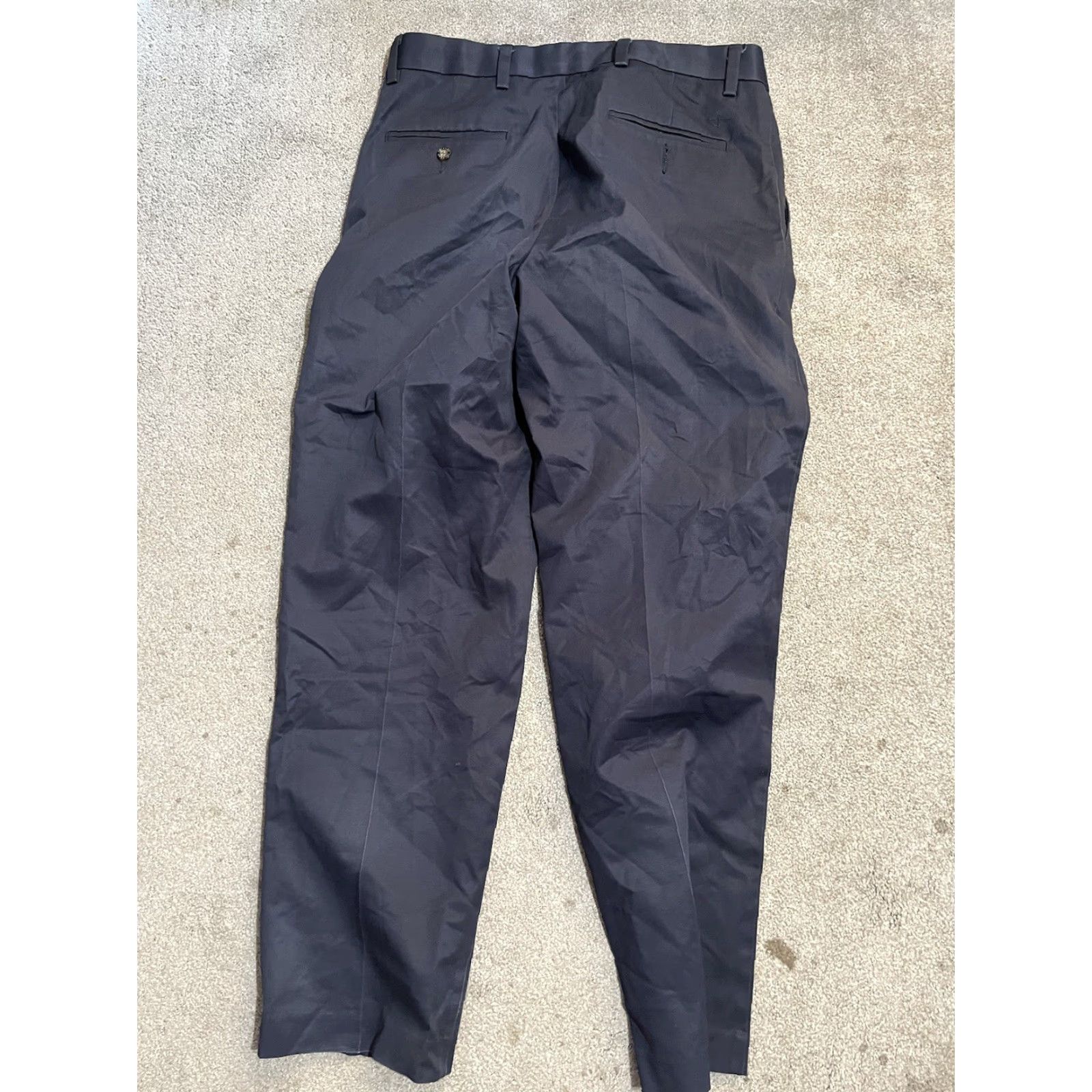 Dockers DOCKERS Classic Fit Pleated Dress Pants 30x32 Navy Vintage Distressed Solid Regular Men Pants Chinos 30 32 Navy Dockers D3 Size US 30 / EU 46 - 3 Thumbnail