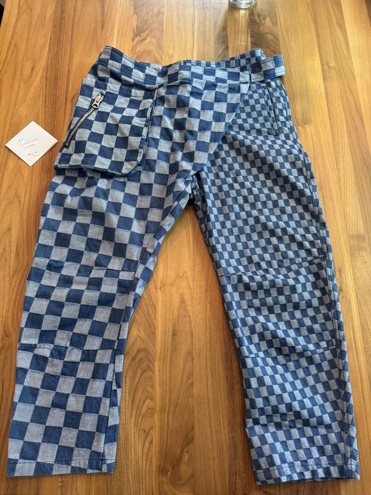 FRIED RICE Check Wrap Pants - Blue Size US 30 / EU 46 - 1 Thumbnail