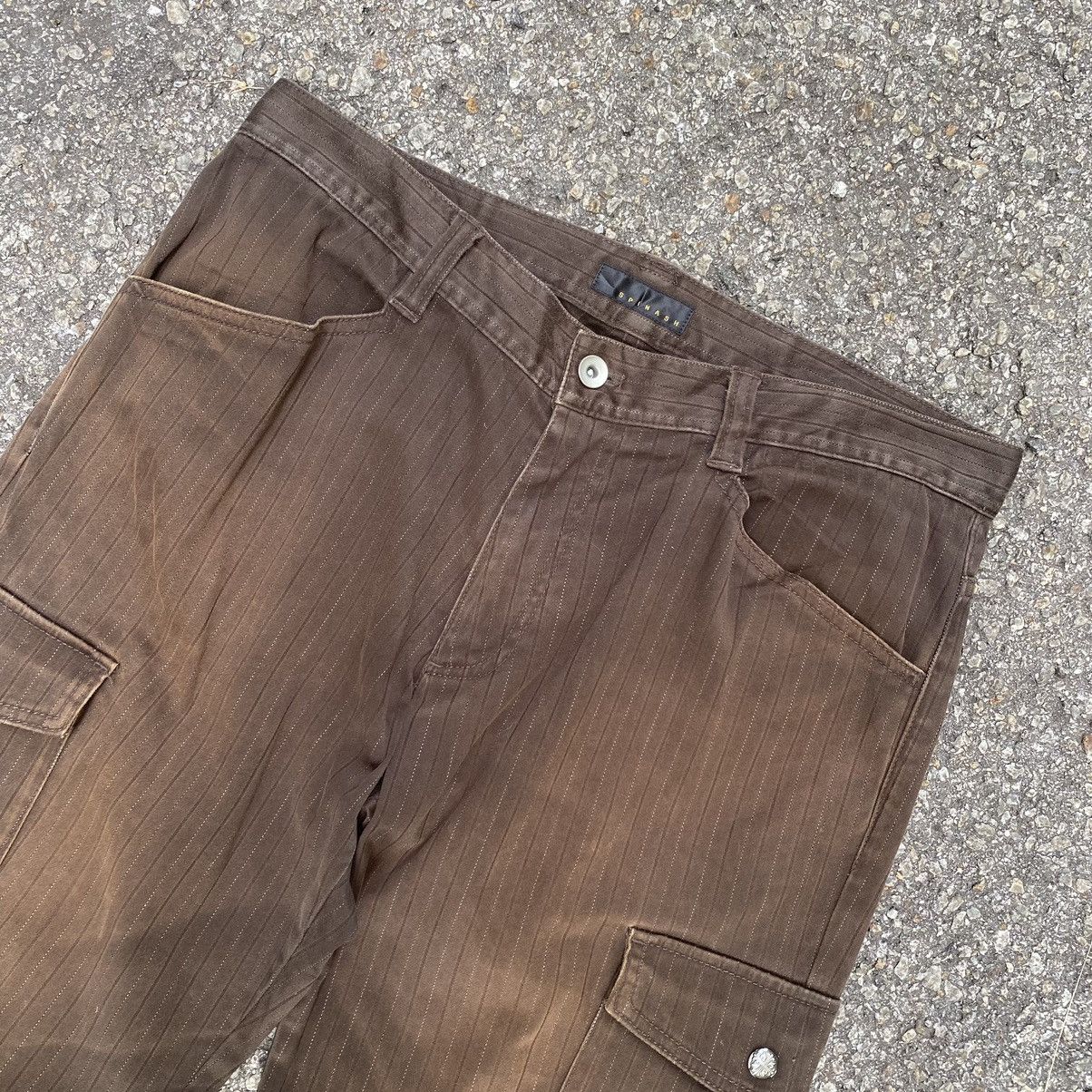Japanese Brand Japanese SPINASH Faded Brown Cargo Stripped Pants Size US 32 / EU 48 - 4 Thumbnail