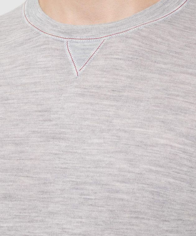 Brunello Cucinelli o1w1db10425 Cashmere Jumper in Light Grey Size US M / EU 48-50 / 2 - 4 Thumbnail