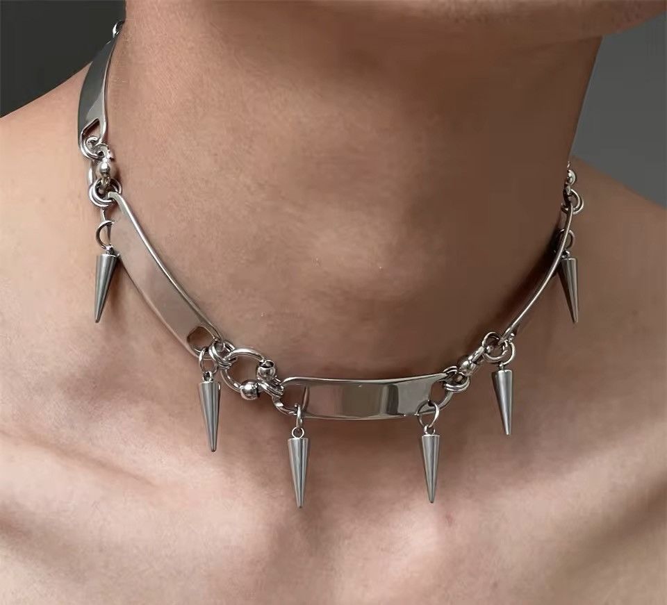 Jewelry × Vintage Titanium Steel Rivet Choker Size ONE SIZE - 2 Thumbnail