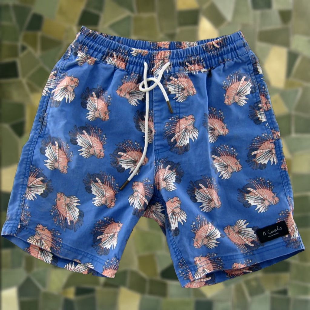Barney Cools Barney Cools Pool Side Cotton Stretch Blue Orange Fish Swim Board Short Trunk 30 Size US 30 / EU 46 - 1 Thumbnail