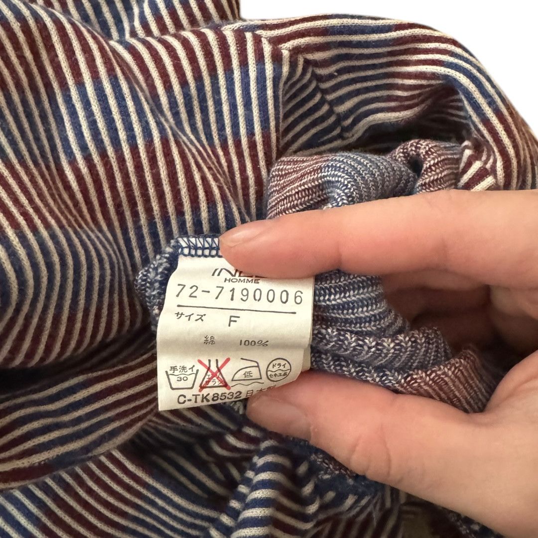 Yohji Yamamoto INÉD Homme (by Yohji) Striped Ribbed Knit Long Sleeve Size US M / EU 48-50 / 2 - 4 Thumbnail