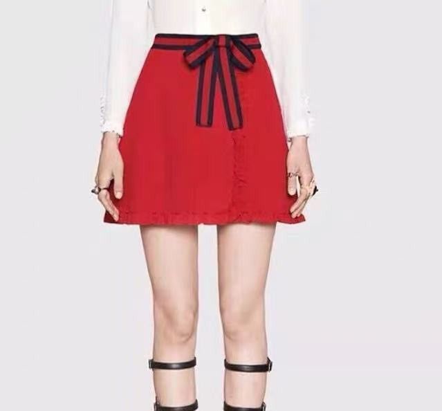 Gucci Gucci Red Bow Tie Striped Web Lace Casual Knit Skirt K26WX Size 26" / US 2 / IT 38 - 8 Thumbnail
